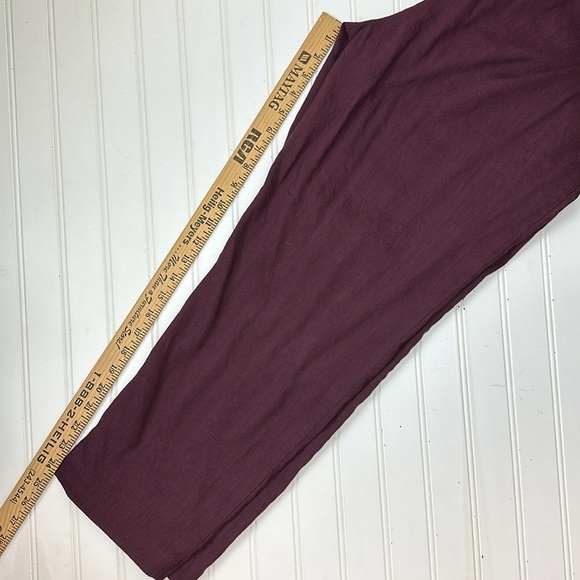 J. Jill linen stretch burgundy flat front crop pants L - Picture 11 of 12